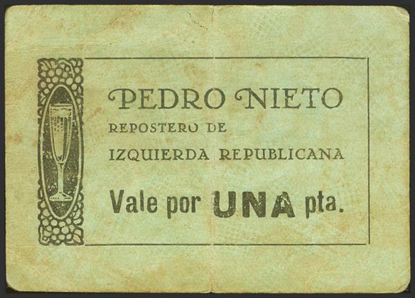 1020 - QUINTANAR DE LA ORDEN (TOLEDO). 1 Peseta. (1937ca). (González: 4450). Extraordinariamente raro. MBC+. - 300€